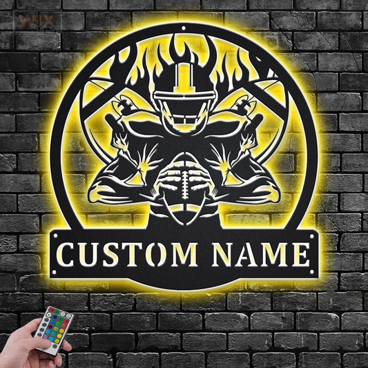 Football Led Metal Sign - Wix Decor