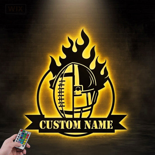 Football Led Metal Sign - Wix Decor