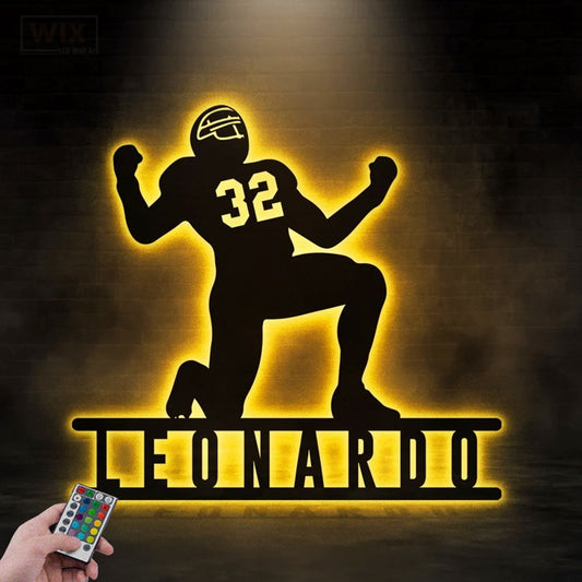 Football Led Metal Sign - Wix Decor