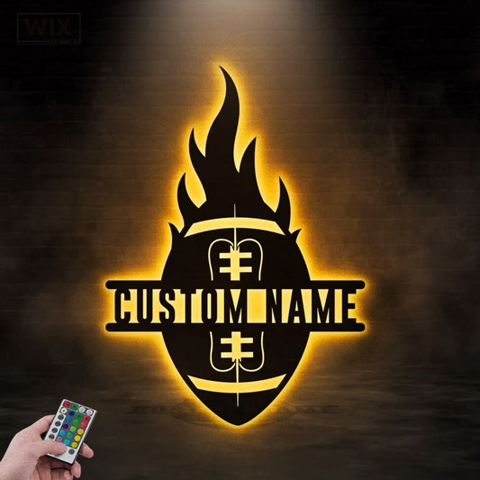 Football Led Metal Sign - Wix Decor