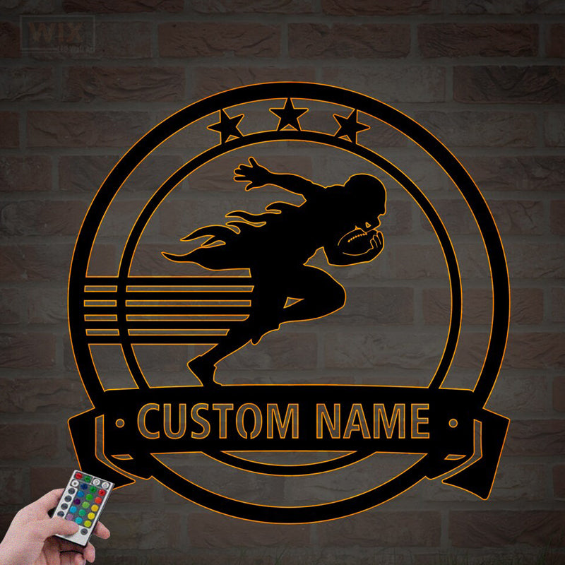 Football Led Metal Sign - Wix Decor