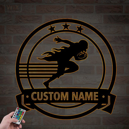 Football Led Metal Sign - Wix Decor