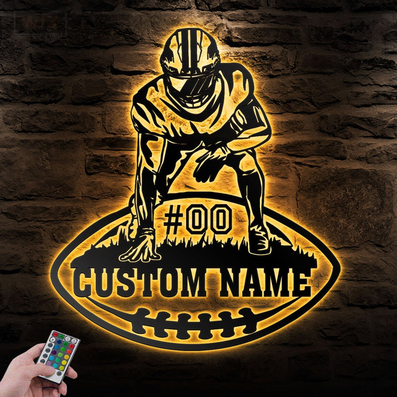 Football Led Metal Sign - Wix Decor