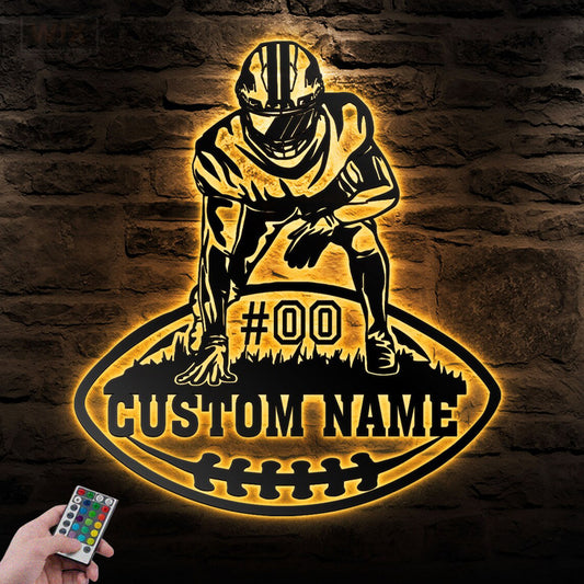 Football Led Metal Sign - Wix Decor