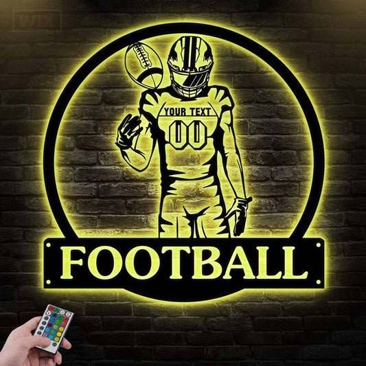 Football Led Metal Sign - Wix Decor