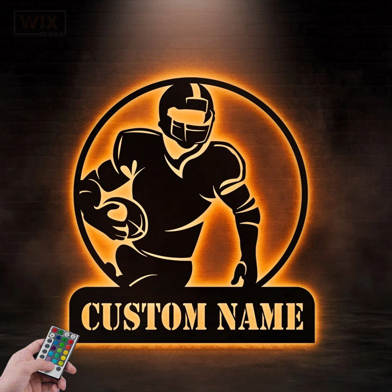 Football Led Metal Sign - Wix Decor
