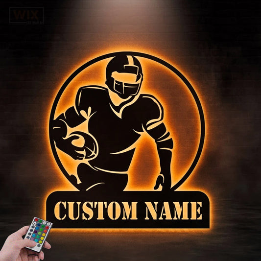 Football Led Metal Sign - Wix Decor