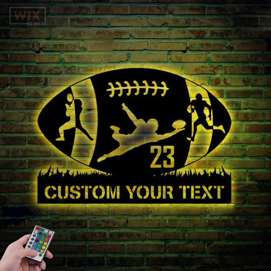 Football Led Metal Sign - Wix Decor