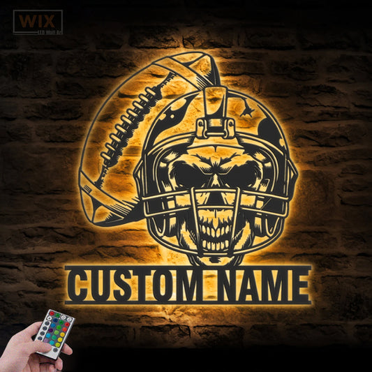 Football Led Metal Sign