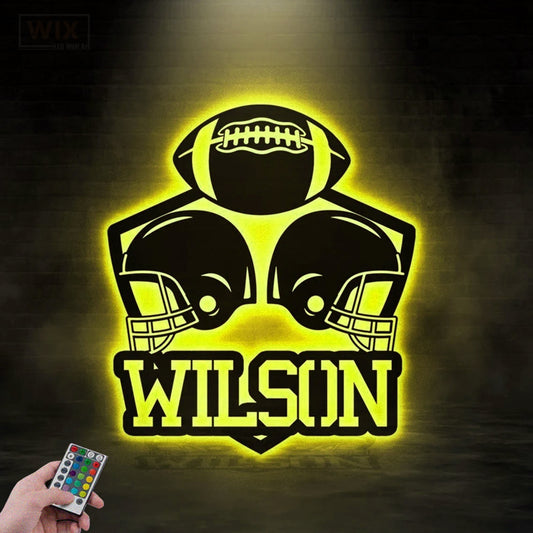 Football Led Metal Sign - Wix Decor