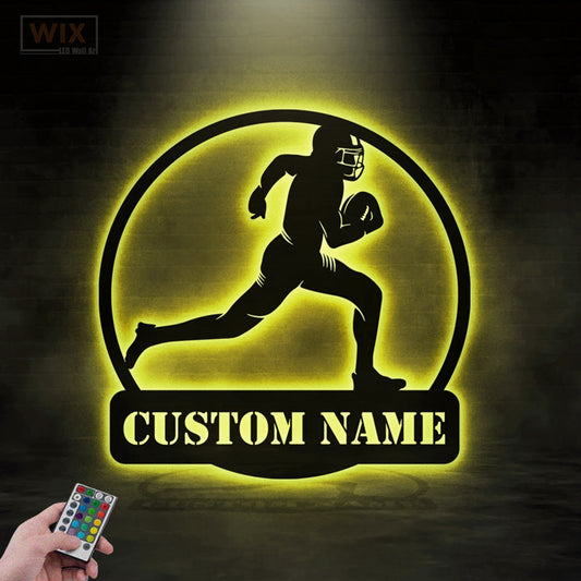 Football Led Metal Sign - Wix Decor
