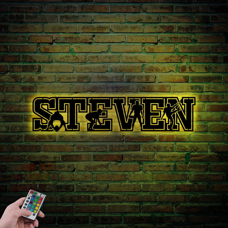 Football Led Metal Sign - Wix Decor