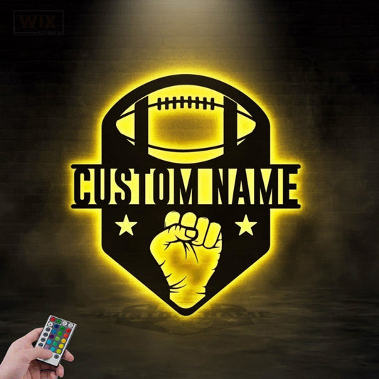 Football Led Metal Sign - Wix Decor