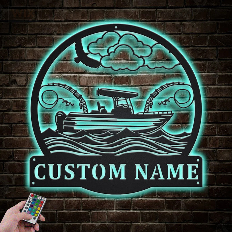 Fishing LED Metal Sign 