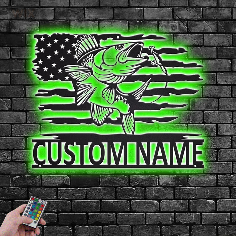 Fishing LED Metal Sign - Wix Decor