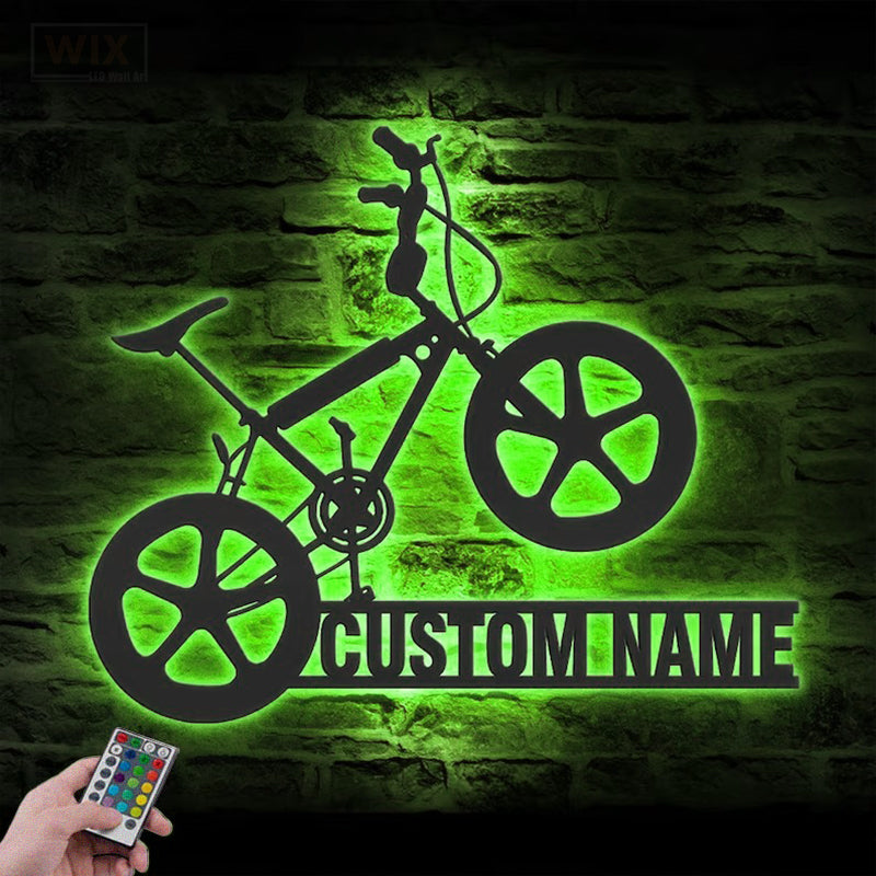 Mountain Bike LED Metal Sign - Wix Decor