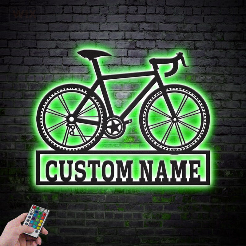 Mountain Bike LED Metal Sign - Wix Decor