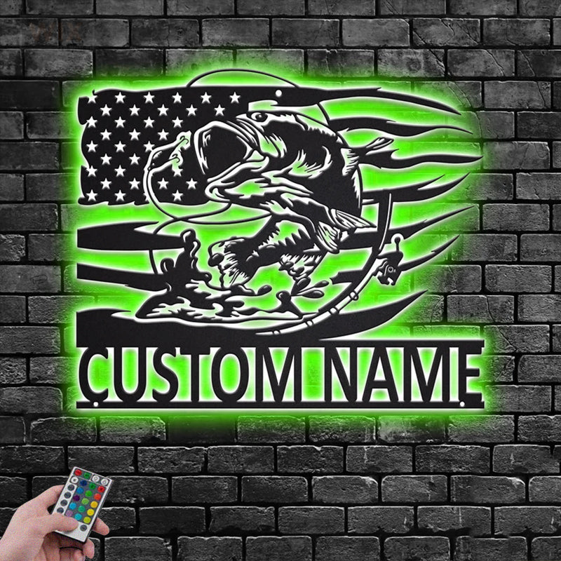Fishing LED Metal Sign - Wix Decor