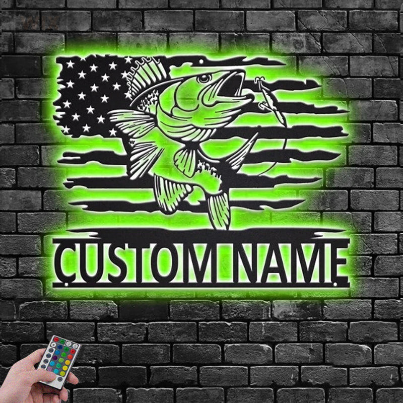 Fishing LED Metal Sign - Wix Decor