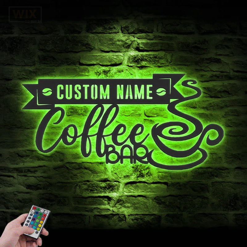 Coffee Shop Led Metal Sign - Wix Decor