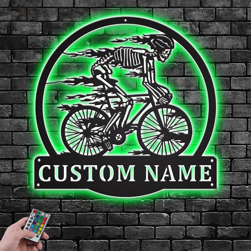 Mountain Bike LED Metal Sign - Wix Decor
