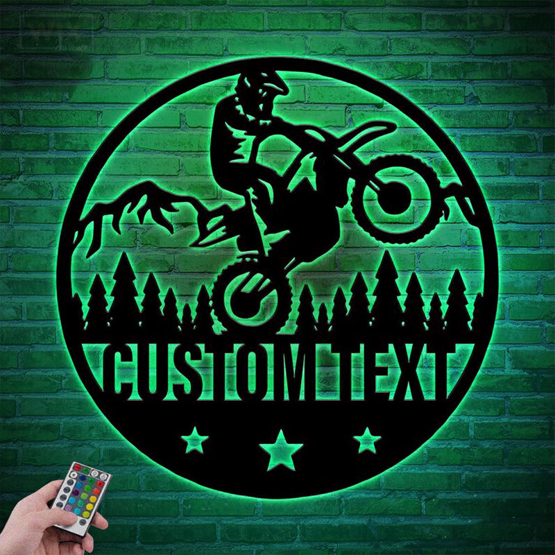 Mountain Bike LED Metal Sign - Wix Decor