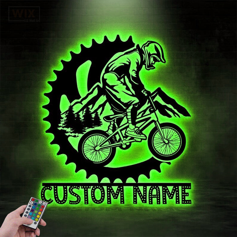 Mountain Bike LED Metal Sign - Wix Decor
