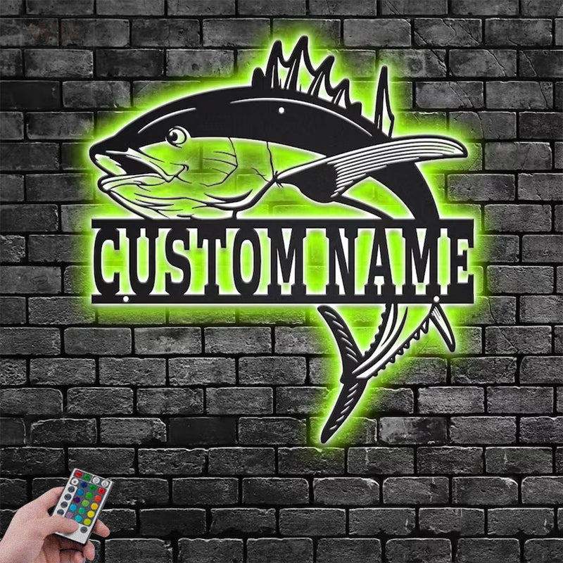 Fishing LED Metal Sign - Wix Decor