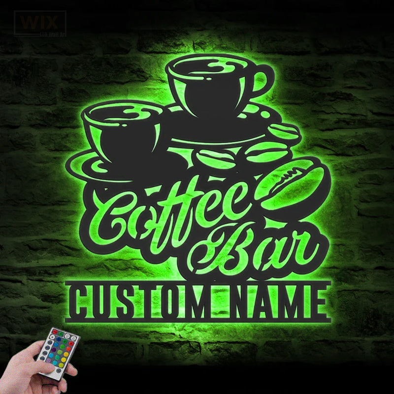Coffee Shop Led Metal Sign - Wix Decor
