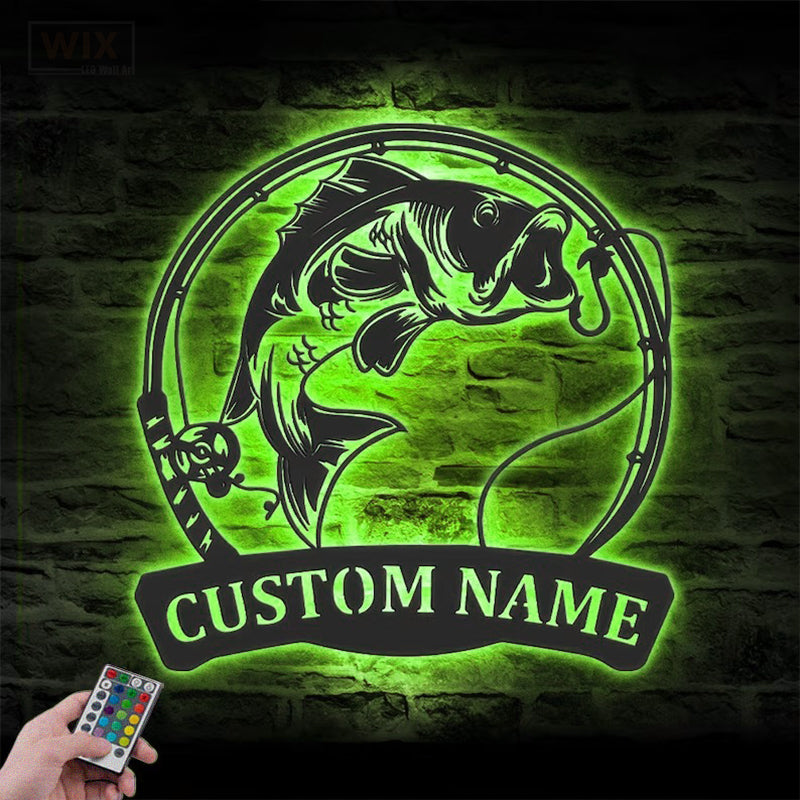 Fishing LED Metal Sign 