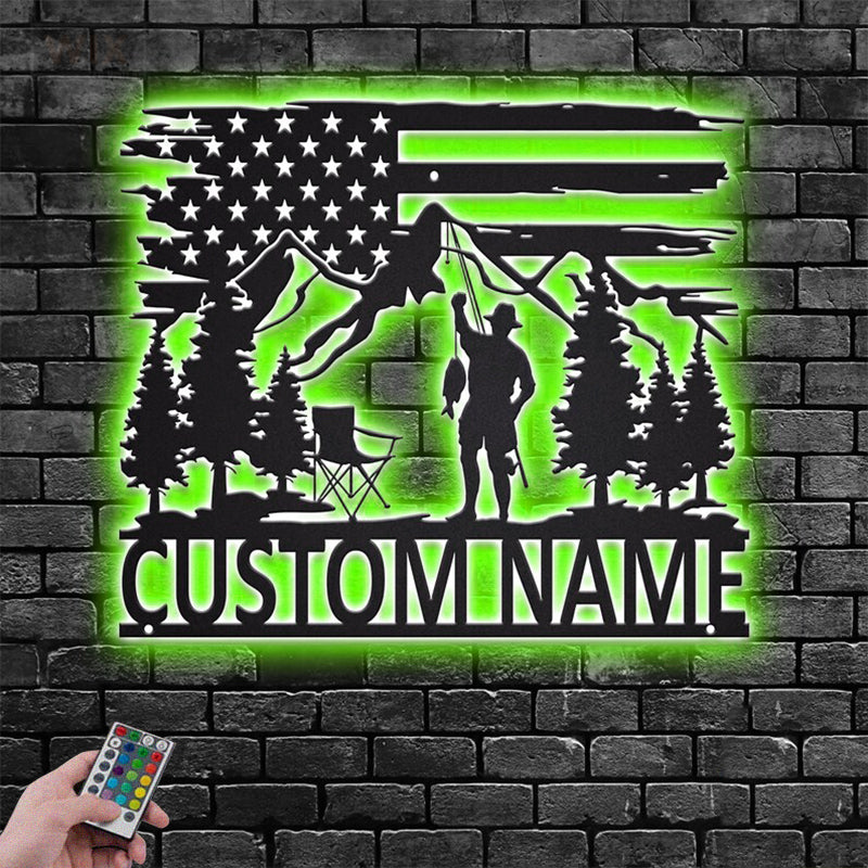 Fishing LED Metal Sign - Wix Decor