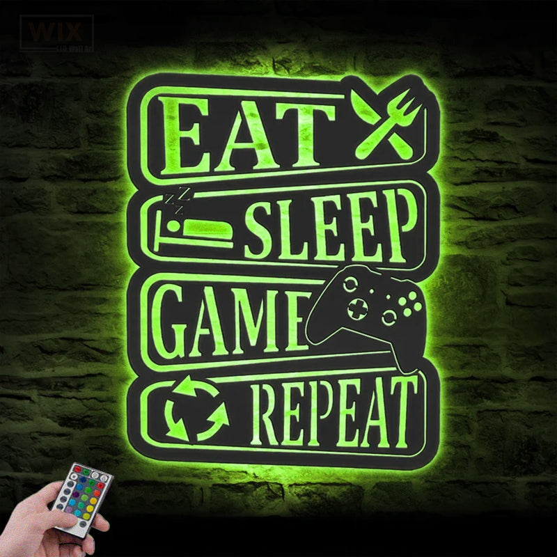 Gamer Zone LED Metal Sign - Wix Decor