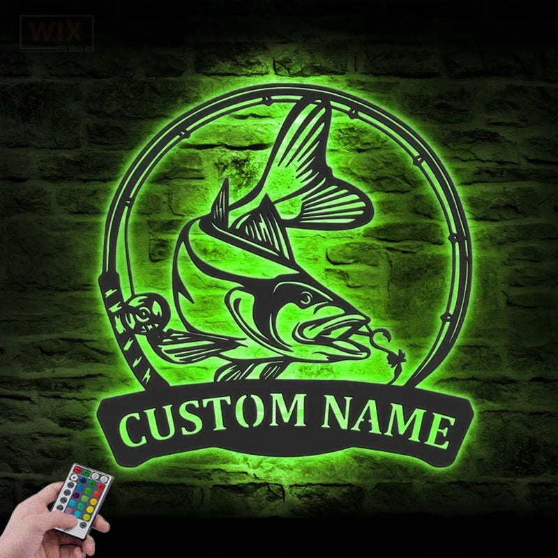 Fishing LED Metal Sign - Wix Decor