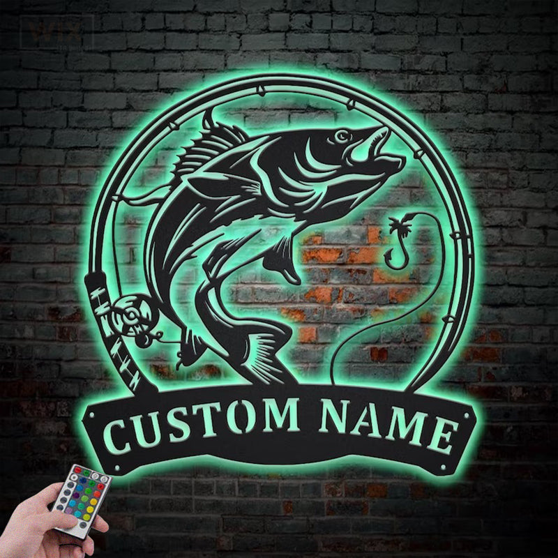 Fishing LED Metal Sign - Wix Decor