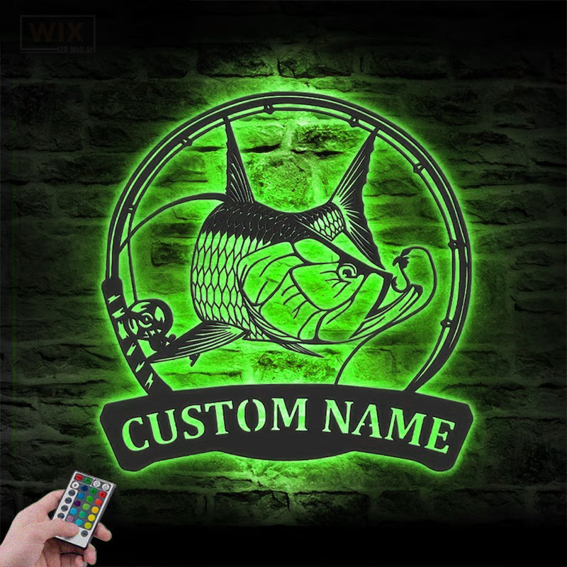 Fishing LED Metal Sign - Wix Decor