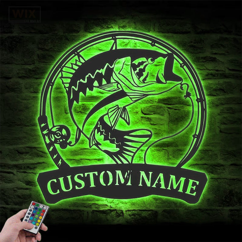 Fishing LED Metal Sign - Wix Decor