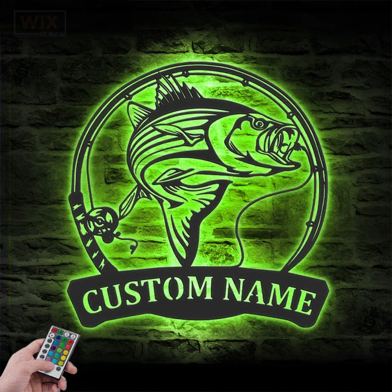 Fishing LED Metal Sign - Wix Decor