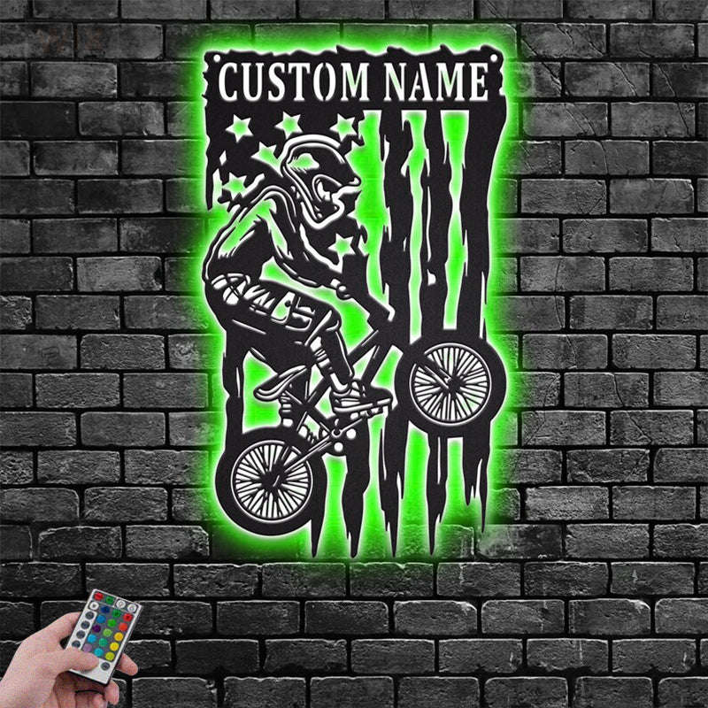 Mountain Bike LED Metal Sign - Wix Decor