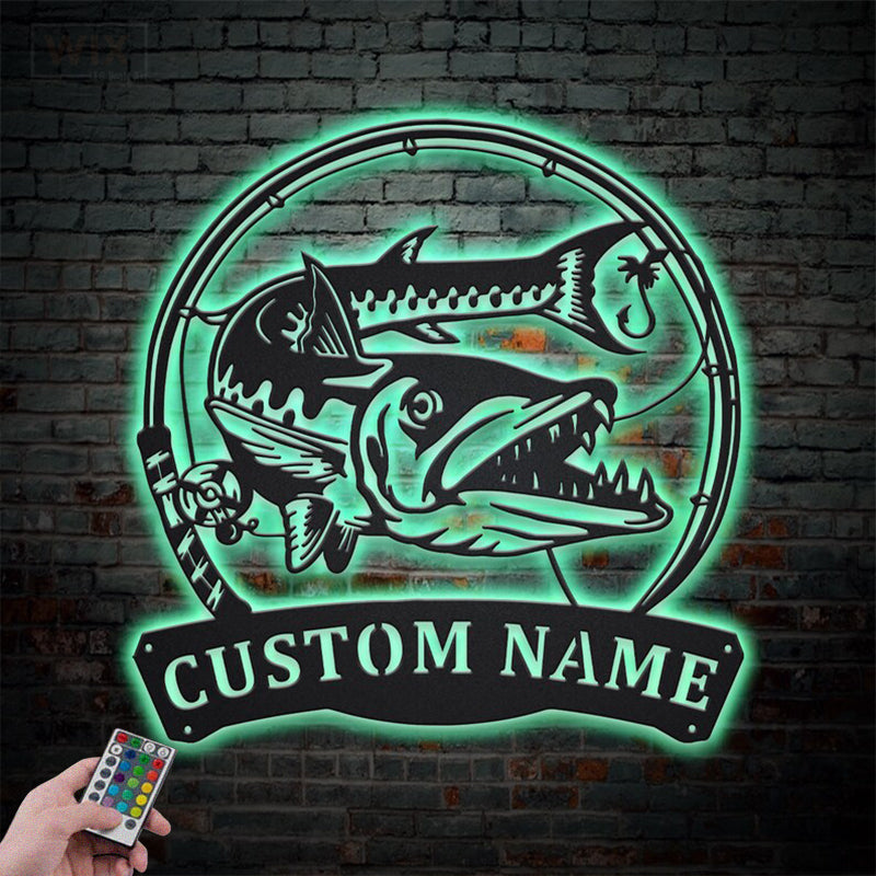 Fishing LED Metal Sign - Wix Decor
