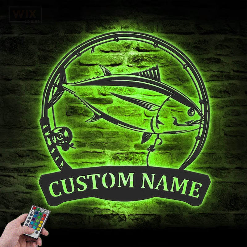 Fishing LED Metal Sign - Wix Decor