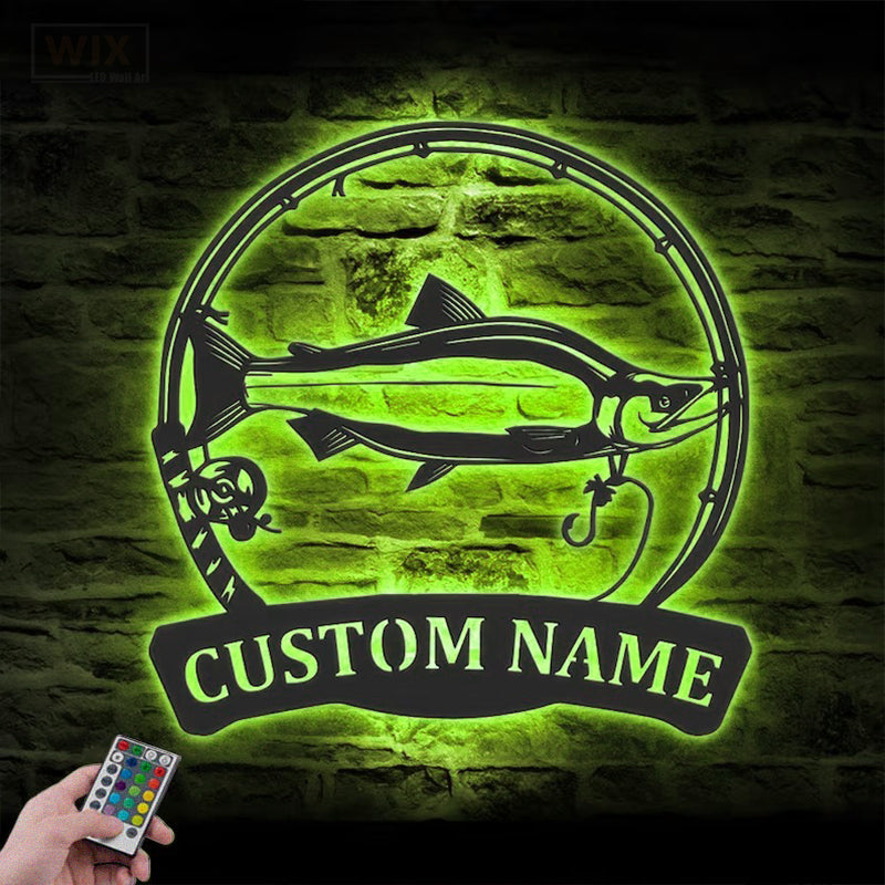 Fishing LED Metal Sign - Wix Decor
