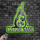 Guitar LED Metal Sign 