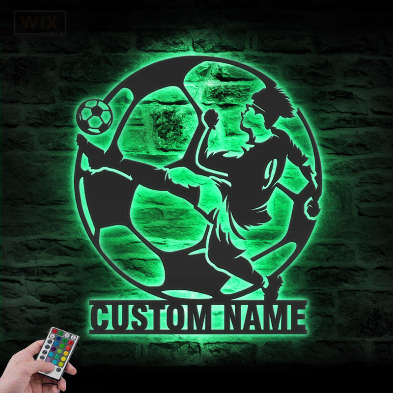 Soccer LED Metal Sign - Wix Decor