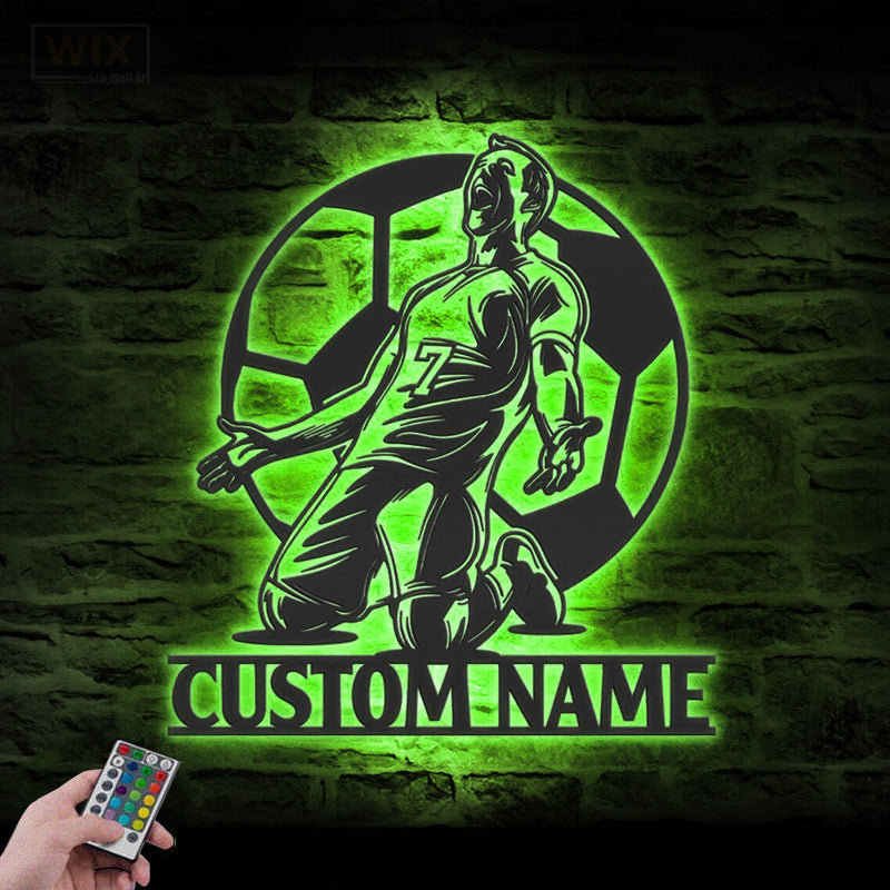 Soccer LED Metal Sign - Wix Decor