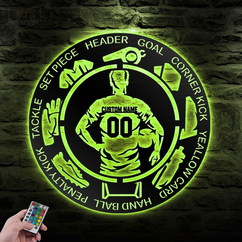 Soccer LED Metal Sign - Wix Decor