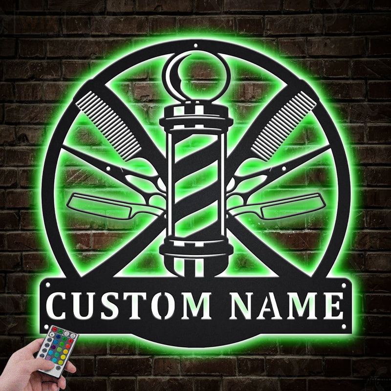 Barber & Salon Led Metal Sign - Wix Decor