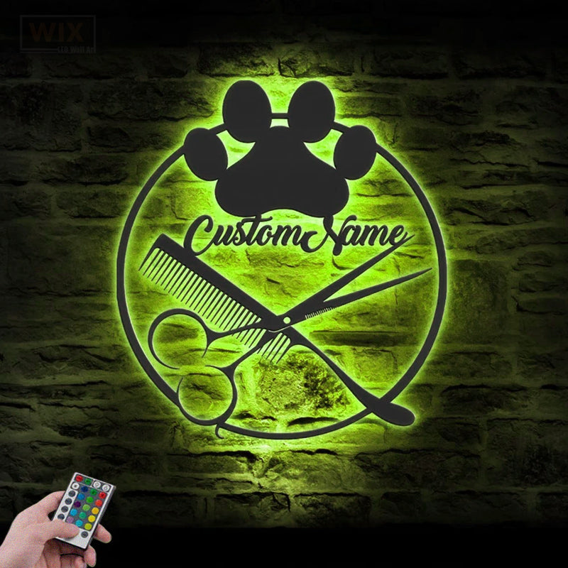 Barber & Salon Led Metal Sign - Wix Decor