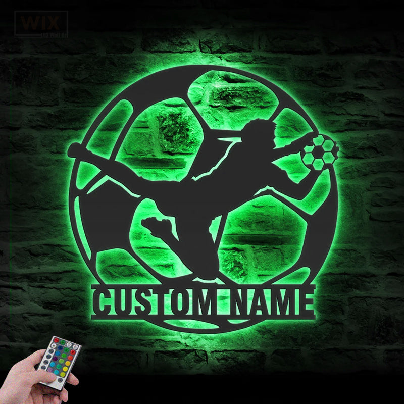 Soccer LED Metal Sign - Wix Decor