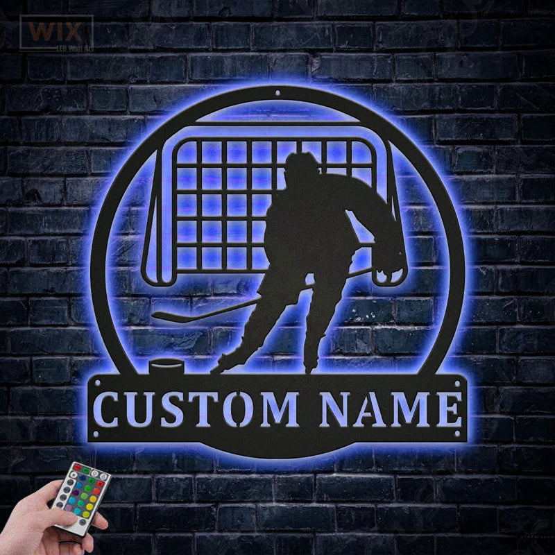 Hockey Led Metal Sign - Wix Decor