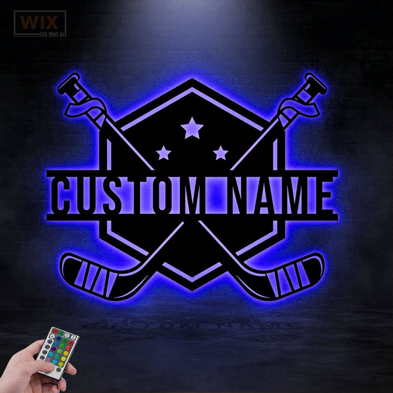 Hockey Led Metal Sign - Wix Decor